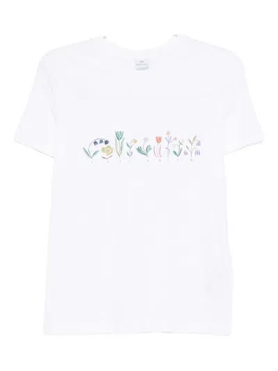 Ps By Paul Smith Ps Paul Smith Bloom Print Cotton T-shirt In White