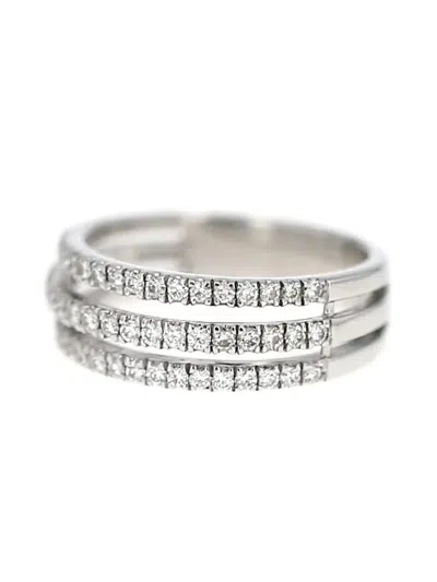 Pre-owned Tasaki  18k White Gold Diamond Ring In Silver