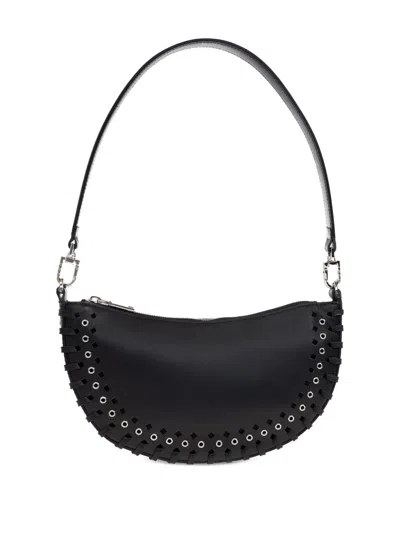 Iro Iri Arc O Leather Eyelet-detail Shoulder Bag In Black