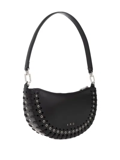 Iro Iri Arc O Leather Eyelet-detail Shoulder Bag In Black