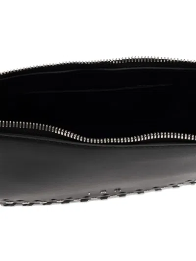 Iro Iri Arc O Leather Eyelet-detail Shoulder Bag In Black