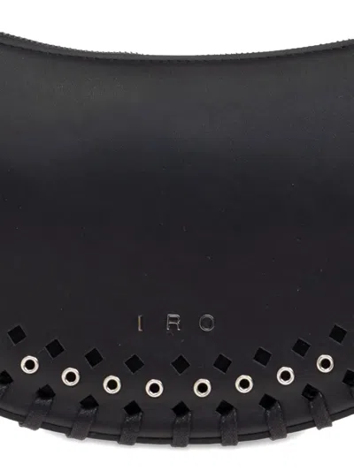 Iro Iri Arc O Leather Eyelet-detail Shoulder Bag In Black