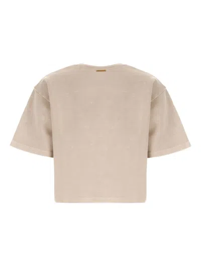 Michael Michael Kors Logo-debossed T-shirt In Neutral