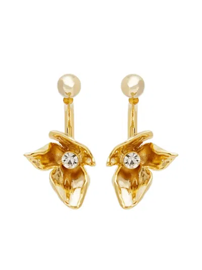Erdem Small Flower Half Ring Earrings In Gold