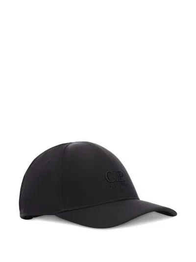 C.p. Company Logo-embroidered Baseball Cap In Black