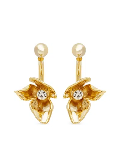 Erdem Small Flower Half Ring Earrings In Gold