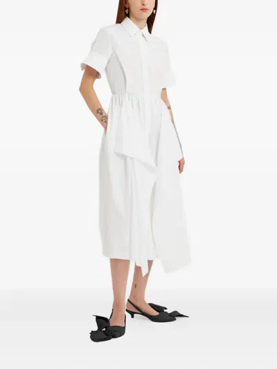 Erdem Cotton Embroidered Midi Dress In White