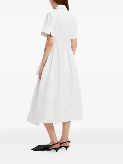 Erdem Cotton Embroidered Midi Dress In White