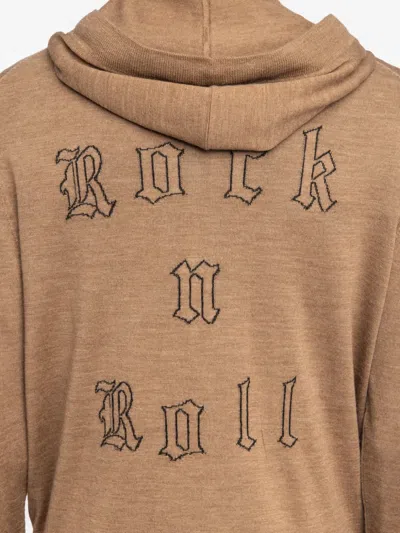 Zadig & Voltaire Clash Hooded Zip-up Sweater In Brown