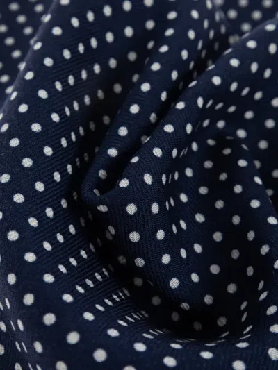 Emporio Armani Polka-dot Wool Scarf In Blue