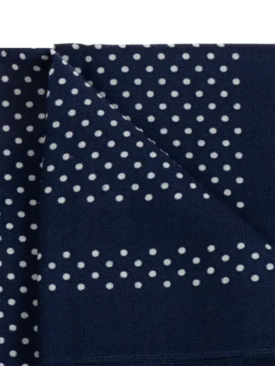 Emporio Armani Polka-dot Wool Scarf In Blue