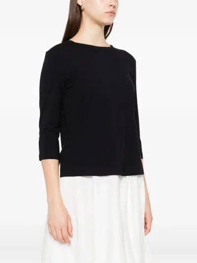 Weekend Max Mara Three-quarter Sleeve Top In Black