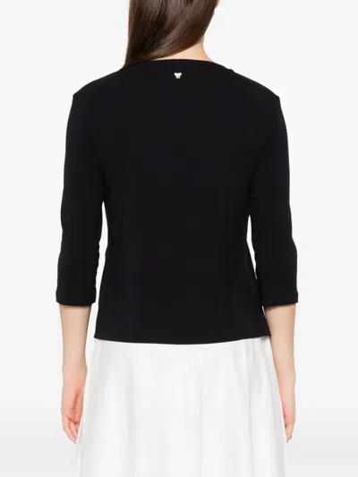 Weekend Max Mara Three-quarter Sleeve Top In Black
