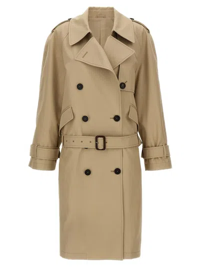 Attico Cotton Trench Coat Coats And Trench Coats Beige In Brown