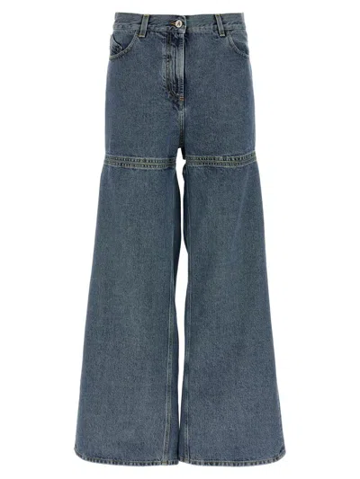 Attico Light Blue Cut-out Jeans In Blue