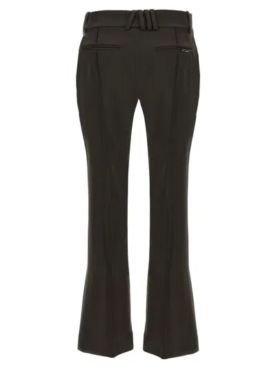 Attico Flared Trousers With Back Pocket And Side Pockets In Brown