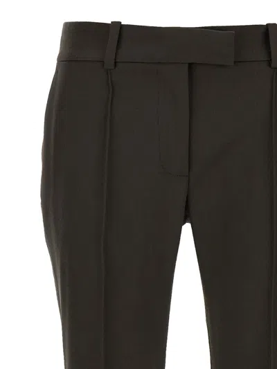 Attico Flared Trousers With Back Pocket And Side Pockets In Brown