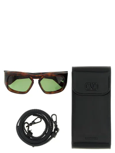 Valentino Sunglasses With Tortoiseshell Frame And Green Lenses