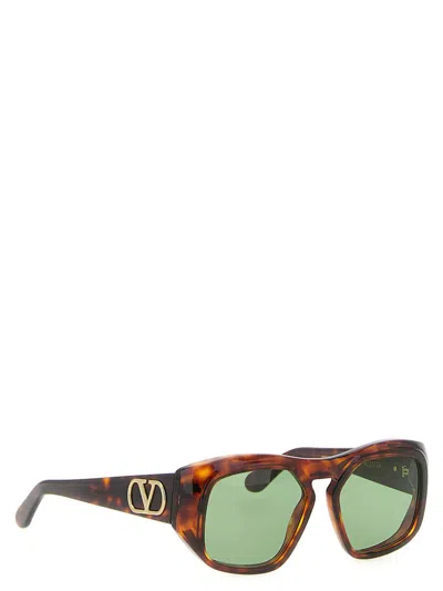 Valentino Sunglasses With Tortoiseshell Frame And Green Lenses