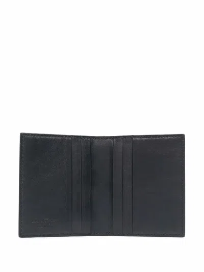 Ferragamo Gancini Bi Fold Deep Oceano Wallet In Blue