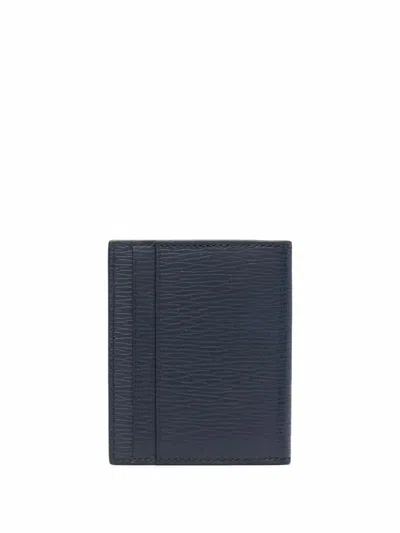 Ferragamo Gancini Bi Fold Deep Oceano Wallet In Blue