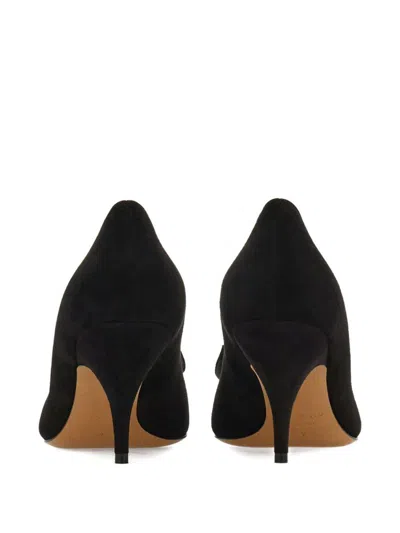 Ferragamo Pointed Toe Stiletto Heel Pumps With Bow In Black