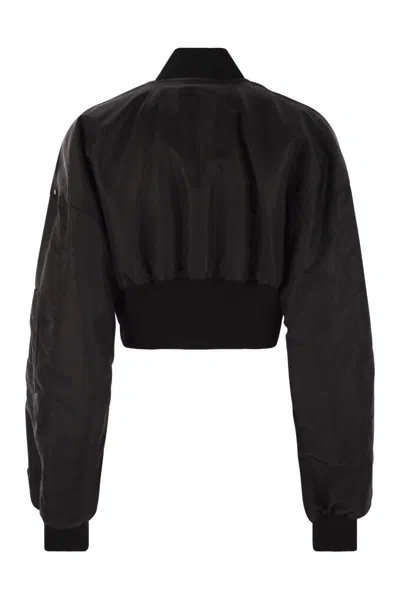 Sportmax Cropped Zip-fastening Bomber Jacket In Black