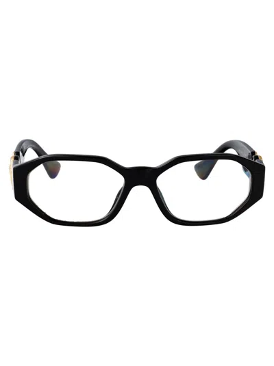 Versace 56mm Irregular Optical Glasses In Black
