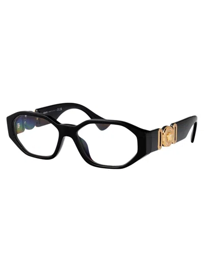 Versace 56mm Irregular Optical Glasses In Black