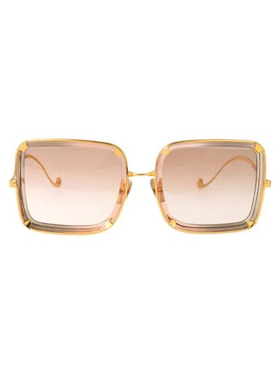 Anna-karin Karlsson White Moon Square Acetate Sunglasses In Brown