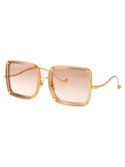 Anna-karin Karlsson White Moon Square Acetate Sunglasses In Brown