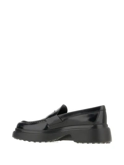 Tod's Leather Loafers With Chunky Sole And Glossy Finish In Black