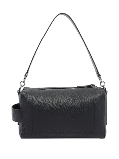 Hogan Crossbody Leather Bag Adjustable Strap In Black