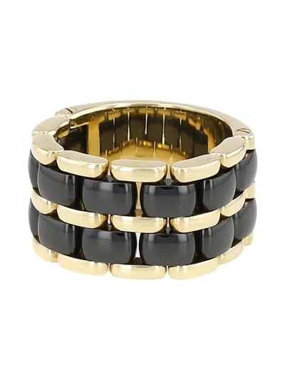 Pre-owned Chanel 18k Yellow Gold Ceramic Ring