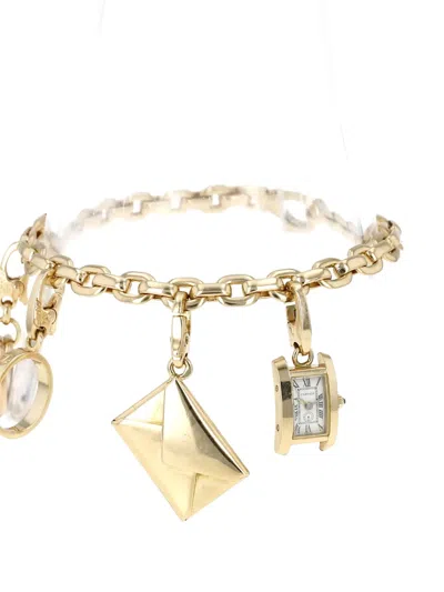 Pre-owned Cartier 18k Yellow Gold Sapphire Charm Bracelet