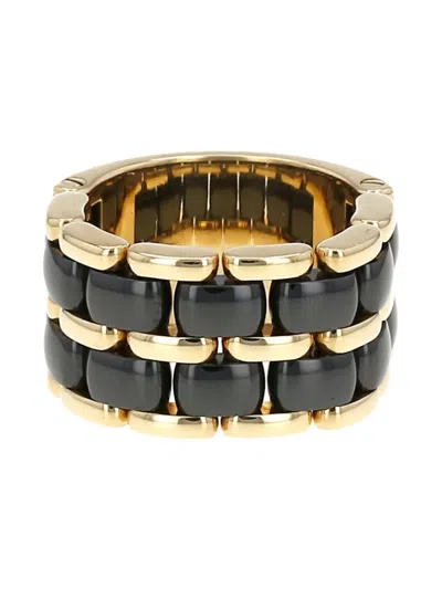 Pre-owned Chanel 18k Yellow Gold Ceramic Ring