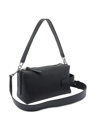 Hogan Crossbody Leather Bag Adjustable Strap In Black