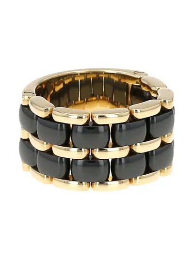 Pre-owned Chanel 18k Yellow Gold Ceramic Ring