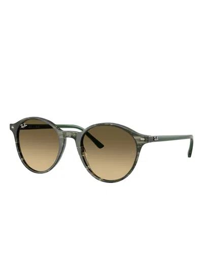 Ray Ban Bernard Sunglasses Transparent Green Frame Brown Lenses 51-20 In Brown