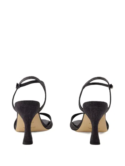 Carel Paris 70mm Sling Back Denim Heeled Sandals In Black