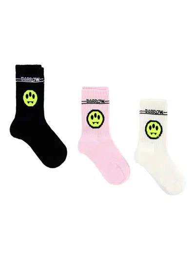 Barrow Smiley-face Ribbed Socks (pack Of Three)