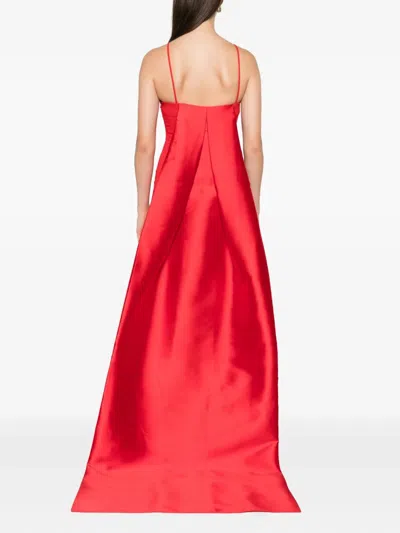 Solace London Ulla Halterneck Train Dress In Red