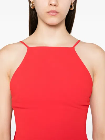 Solace London Ulla Halterneck Train Dress In Red