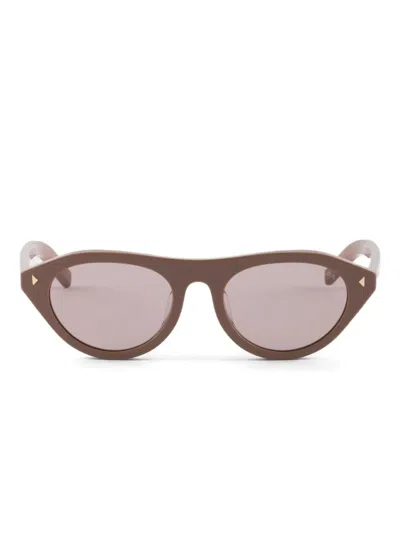 Prada Triangle-detail Cat-eye Sunglasses In Brown