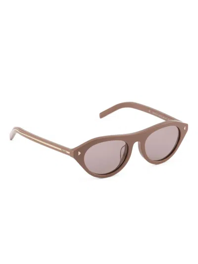 Prada Triangle-detail Cat-eye Sunglasses In Brown