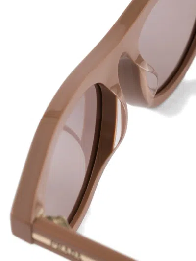 Prada Triangle-detail Cat-eye Sunglasses In Brown