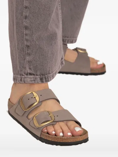 Birkenstock Arizona Big Buckle Suede Sandals In Gray