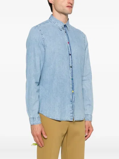 Ps By Paul Smith Men's Shirts Clear Blue In Blue