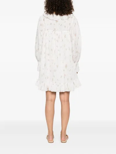 Chloé Floral-print Mini Dress In White