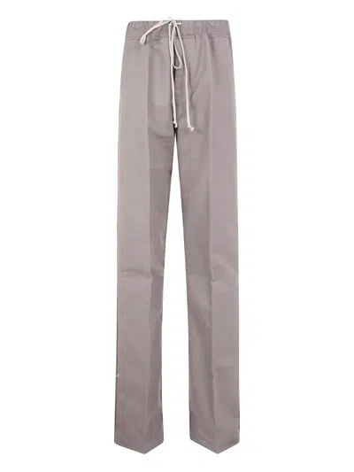 Rick Owens Drawstring Trousers With Wide Straight Leg In Gray